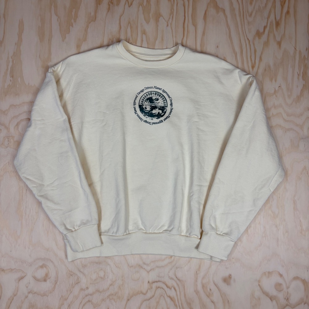 Biom Planet Approved Design Driven Sweatshirt Cream Off-White Crewneck Mens